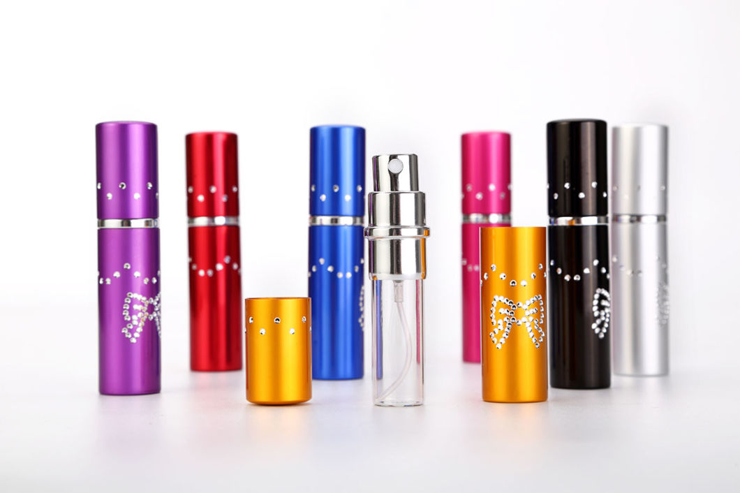 5ml, 10ml Travel Portable Replaceable Empty Atomizer Perfume Bottle Aluminum Pump Spray Box Cosmetic Glass Glass Tube