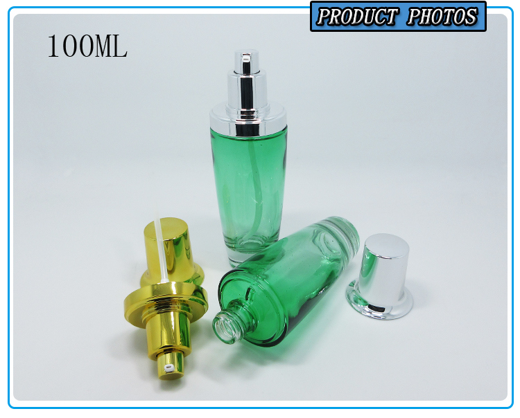 100ml Green Cosmetic Body Lotion Serum Glass Emulsion Bottle