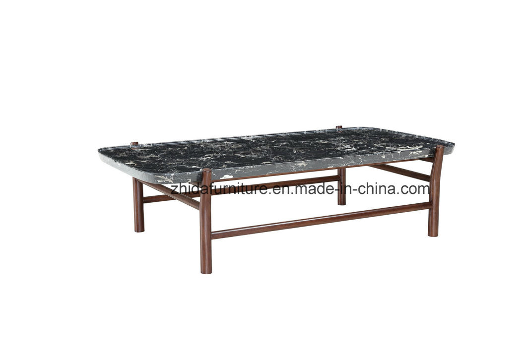 Modern Rectangle Black Marble Top Coffee Table