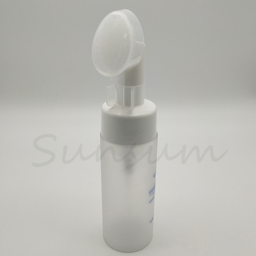 150ml Frosted Clear Plastic Foam Pump Lotion Bottle with Brush Top