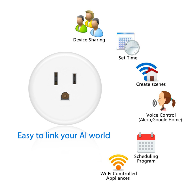 Work with Amazon Alexa Us Standard Wi-Fi Smart Socket