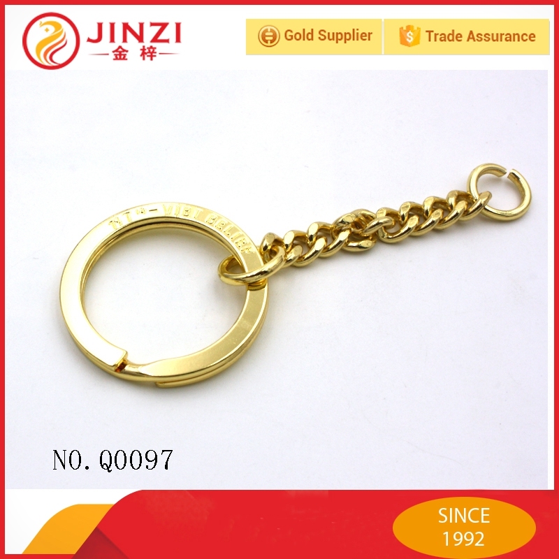 Custom Engrave/Laser Logo Key Ring with Key Chain for Bag Decorative Parts