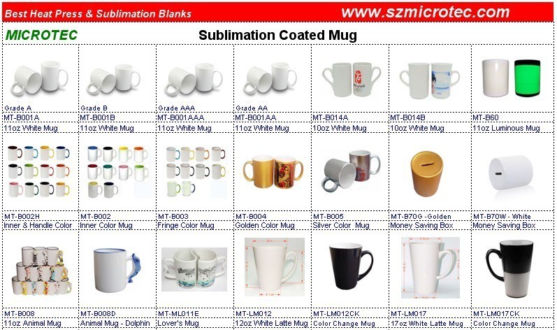 11oz Sublimation Inner & Handle Color Coated Ceramic Coffee Mug (MT-B002H)