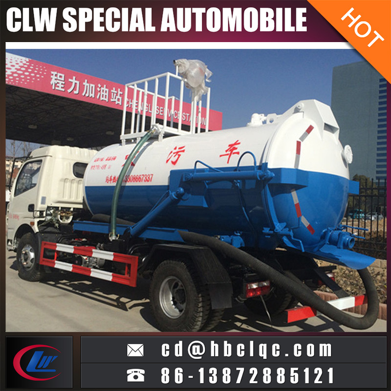 Dongfeng 5000L Water Sprinkle Vacumble Septic Pump Truck Sewer Suction Vehicle