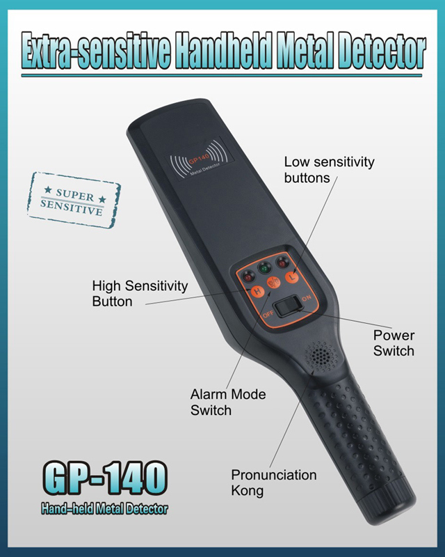 Hand-Held Metal Detector Portable Model Gp-140 for Security Check