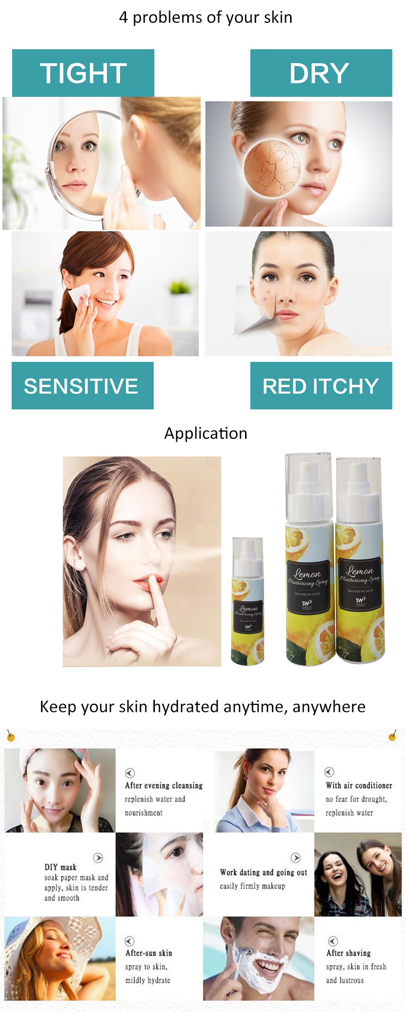 Face Moisturizing Mist Spray for Skin Repair Hydrating and Lightening