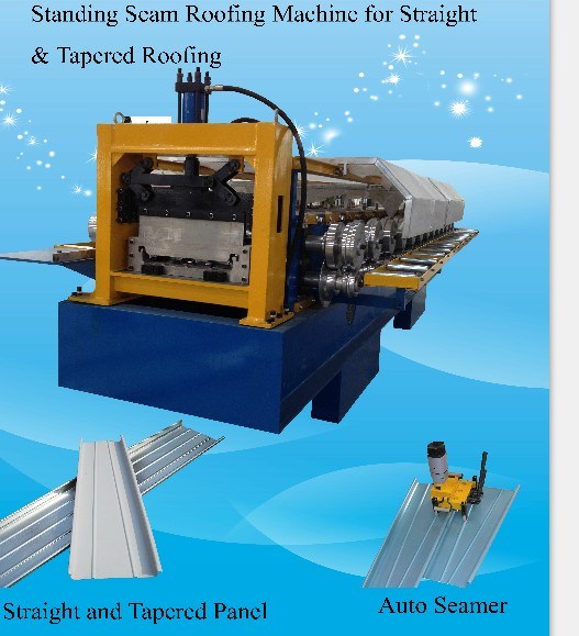 Roll Machines for Straight and Tapered Standing Seam Roofing Standing Seam Roof Panel Machine Bemo Sheet Making Machine Roof Panel Machine Roll Forming Machine