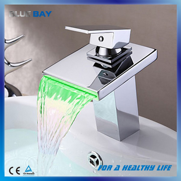 Bluebay Brass Waterfall LED Vessel Faucet