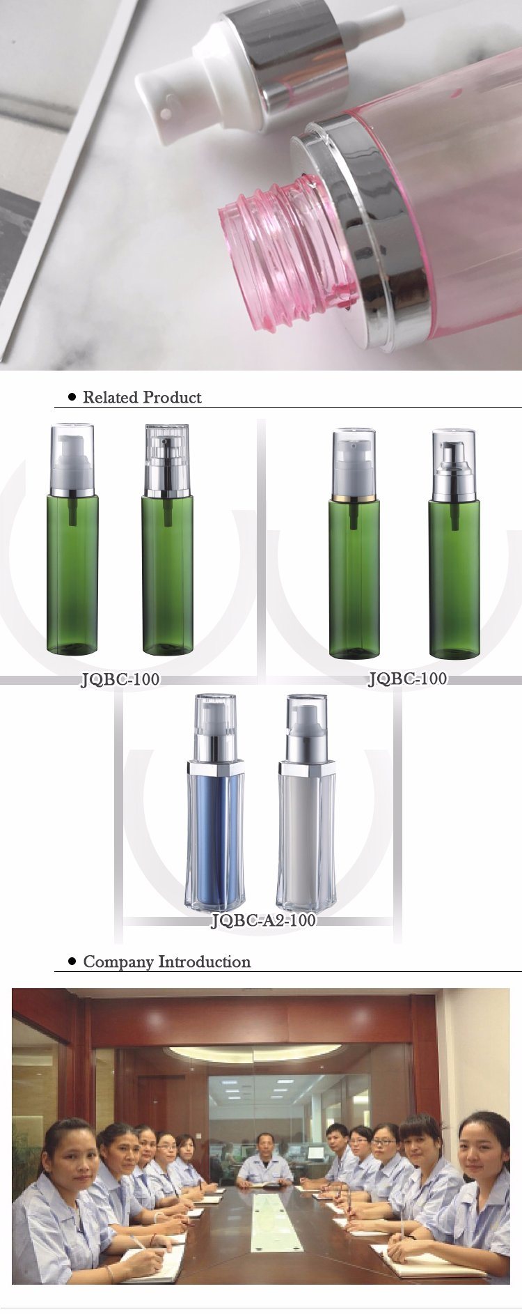 High Quality 100ml Cylinder Transparent Plastic Aluminum Lotion Pump Bottle