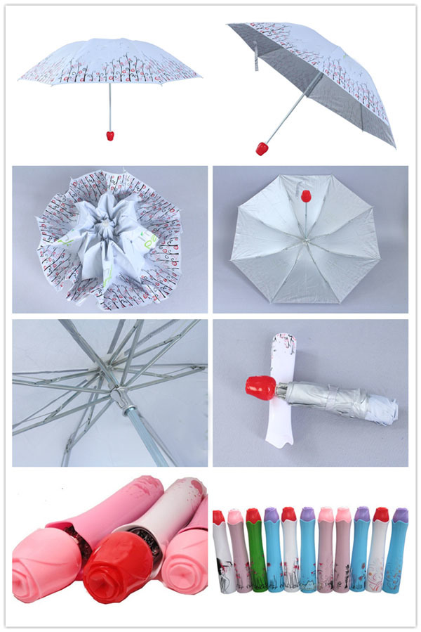 China Manufacturer Cheap Custom Print Sun and Rain Umbrella Lady's Beauty 8 Panels Custom Printing Umbrela Folding