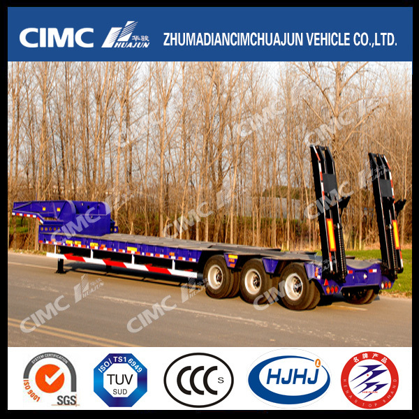 3 Axle 50-80t Cimc Low Bed Trailer Lowboy Semi Trailer Trcuk Tractor Trailer