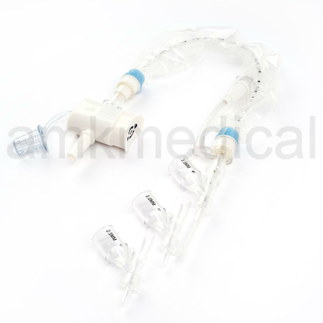 Disposable Medical Pediatric Closed Suction Catheter 24hours for Children with Three Adapters with ISO Certificates