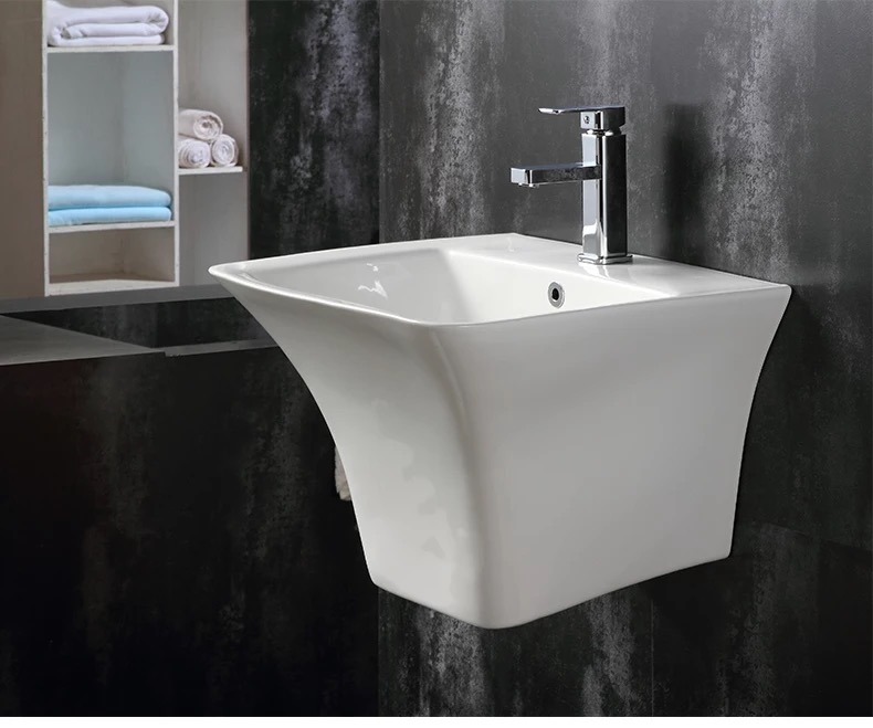 Sanitary Ware Ceramic One-Piece of Wallhung Basin for Bathroom 6104