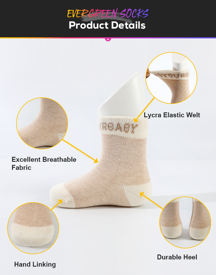 Meias de algodão orgânico para recém-nascidos Organic Cotton New Born Socks