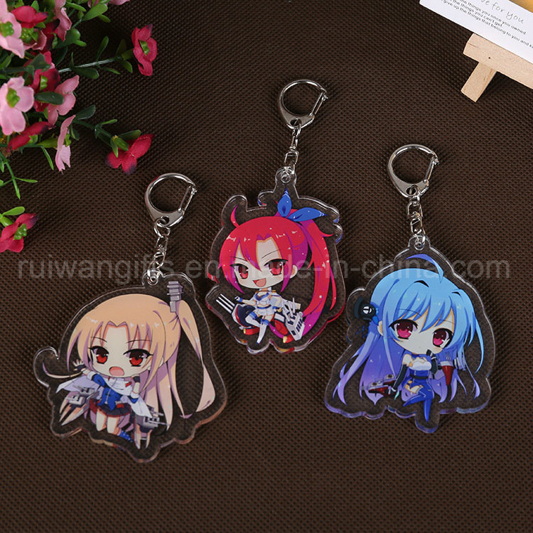 Custom Animation Transparent Acrylic Keychain for Souvenirs