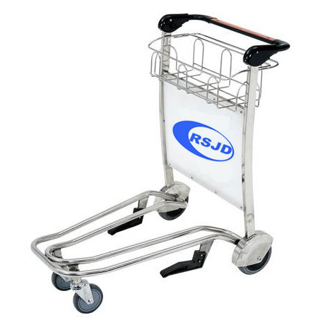 Stainless Steel 4 Wheels Airport Luggage Trolley with Brake (GG5C)