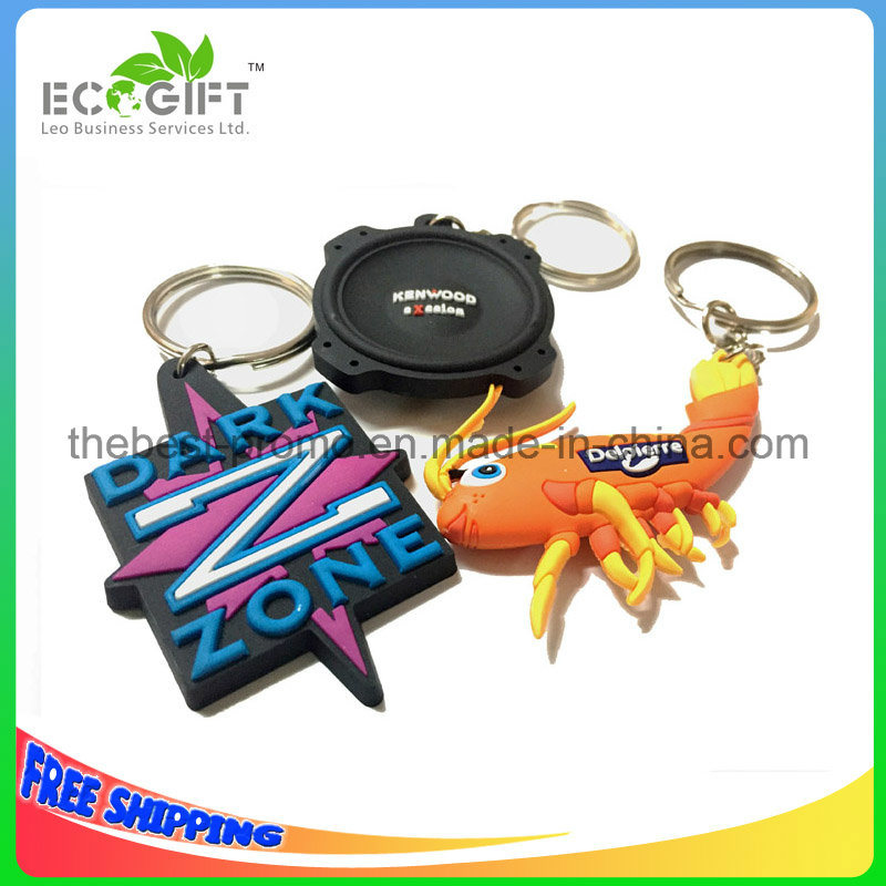 MOQ 100PCS 2D/3D Custom Promotional Soft Plastic PVC Keychain