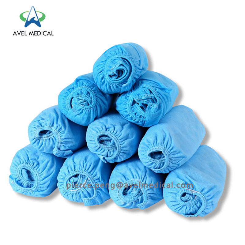 Disposable Medical Nonwoven Shoe Cover in blue