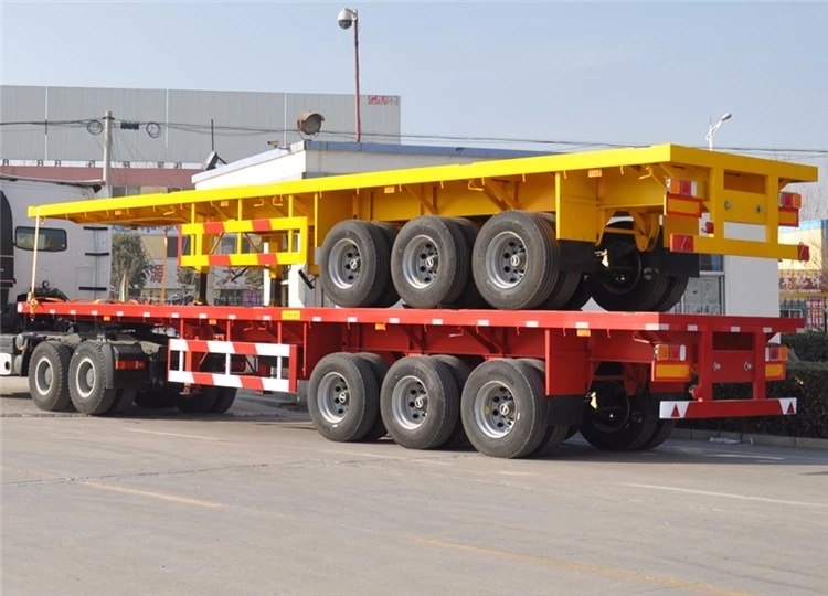 China New 3 Axle Container Flatbed Semi Trailer for Sale