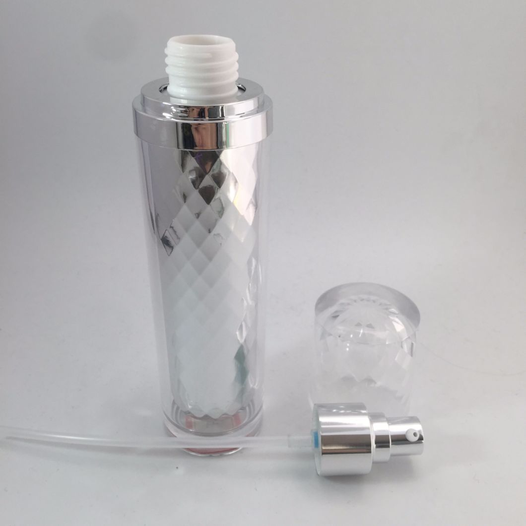 Luxury Acrylic Round Diamond Shape Lotion Bottles for Cosmetic Packaging