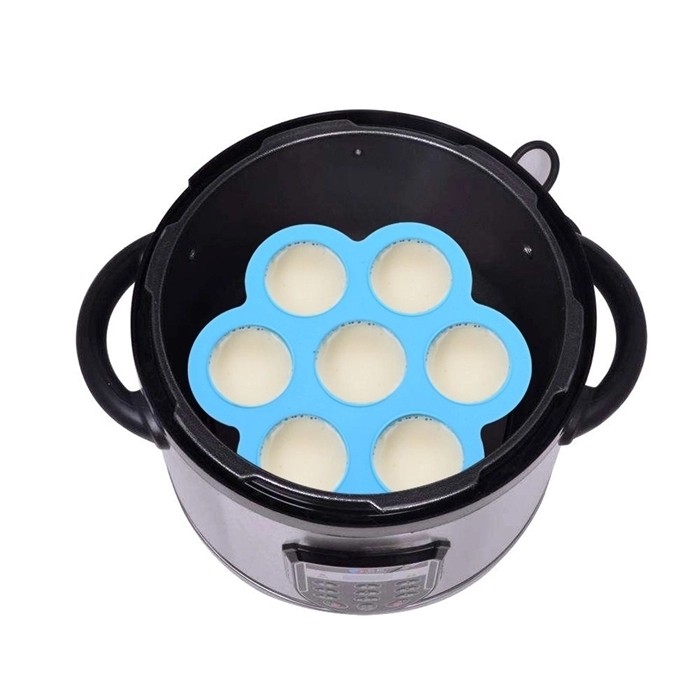 2018 Hot Sell 7 Holes Silicone Egg Bites Mold for Infant Fits Instant Pressure Cooker with Lid