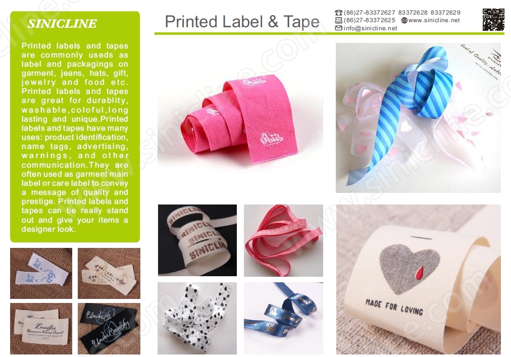 Sinicline Foil Stamping Printed Logo Ribbon Packed in Roll