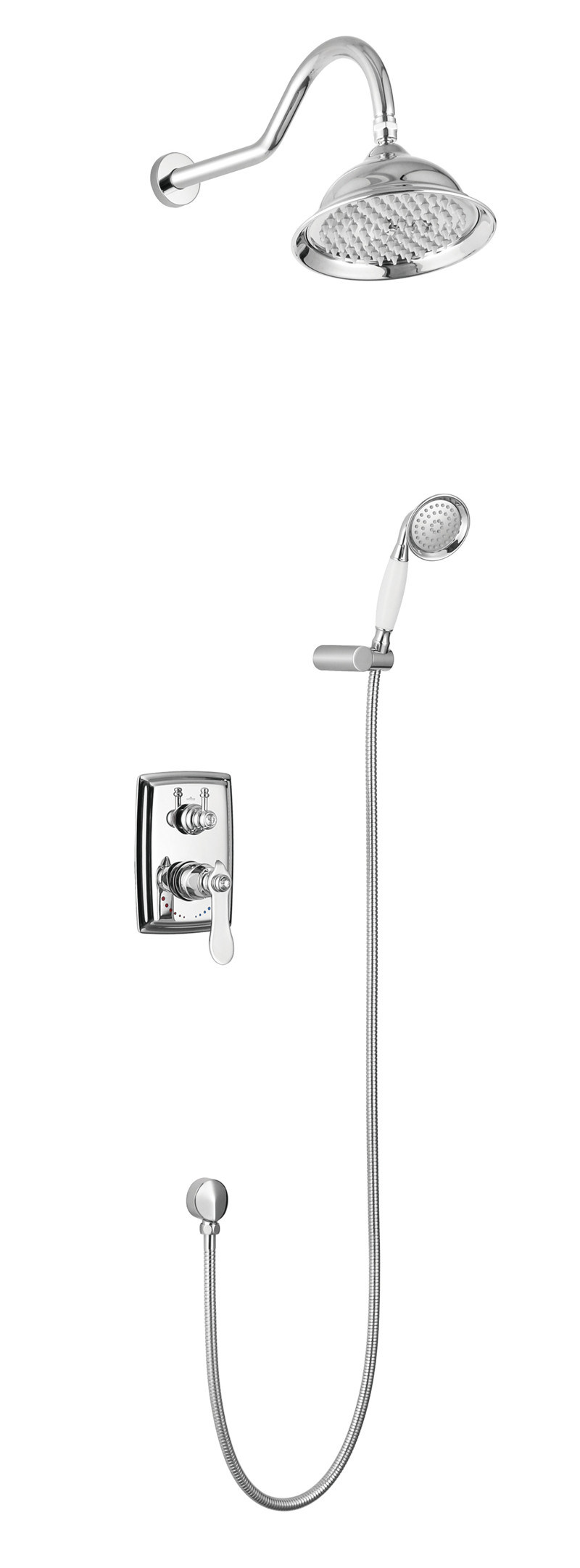 Wall Mounted Antique Brass Concealed Shower Set (zf-W42)