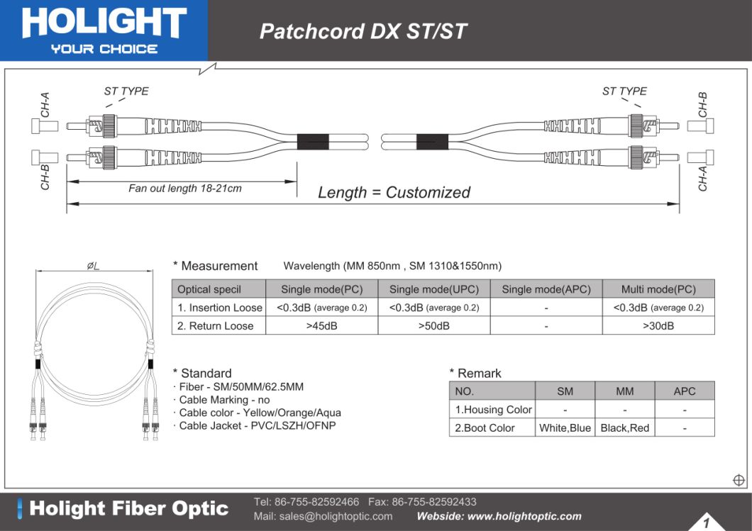 Fiber Patch Cable Manufacturer for ST, SC, LC, FC, MU. E2000, DIN, MTRJ