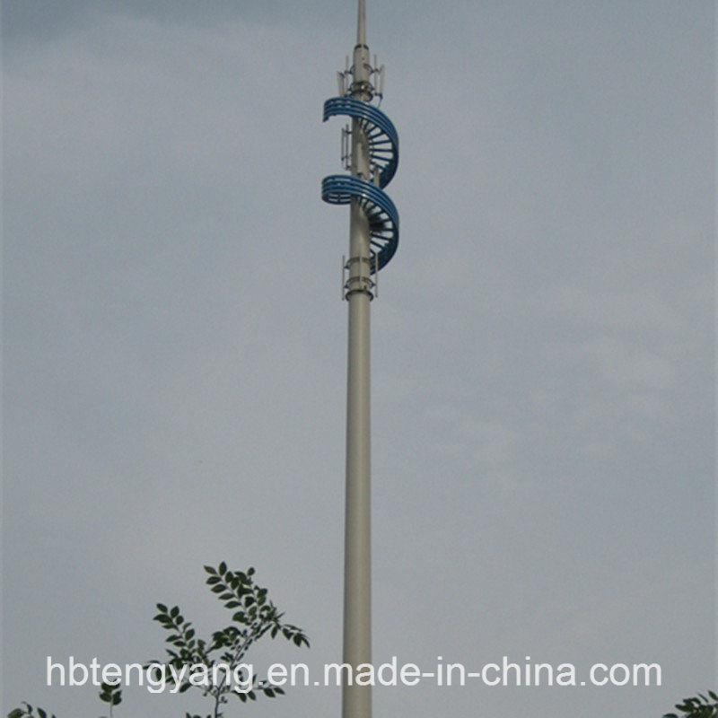 Galvanized Steel Single Pole Telecom Tower