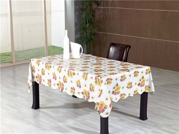 Cheap Popular White PVC Opaque Printed Tablecloth