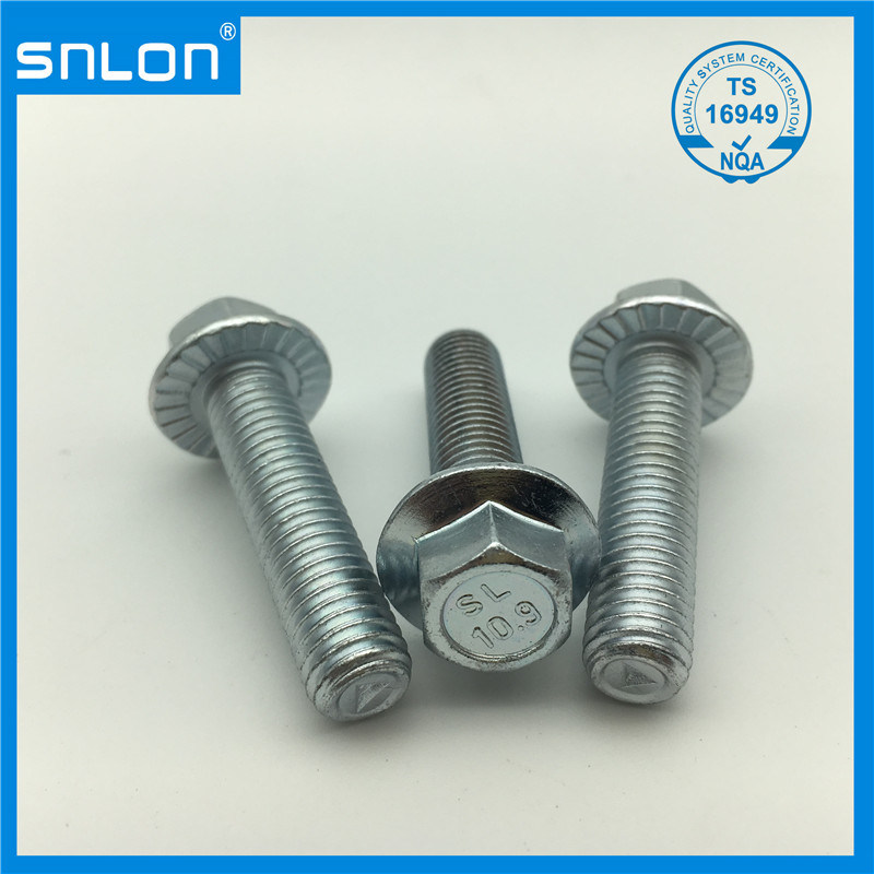 Serrated Metal Screw Whited Zinc Plated Class10.9