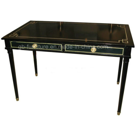 Wood Hotel Writing Desk Stained in 50% Gloss Black