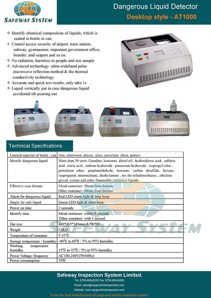 Safeway-Identify Chemical Composition Liquid Explosive Detector