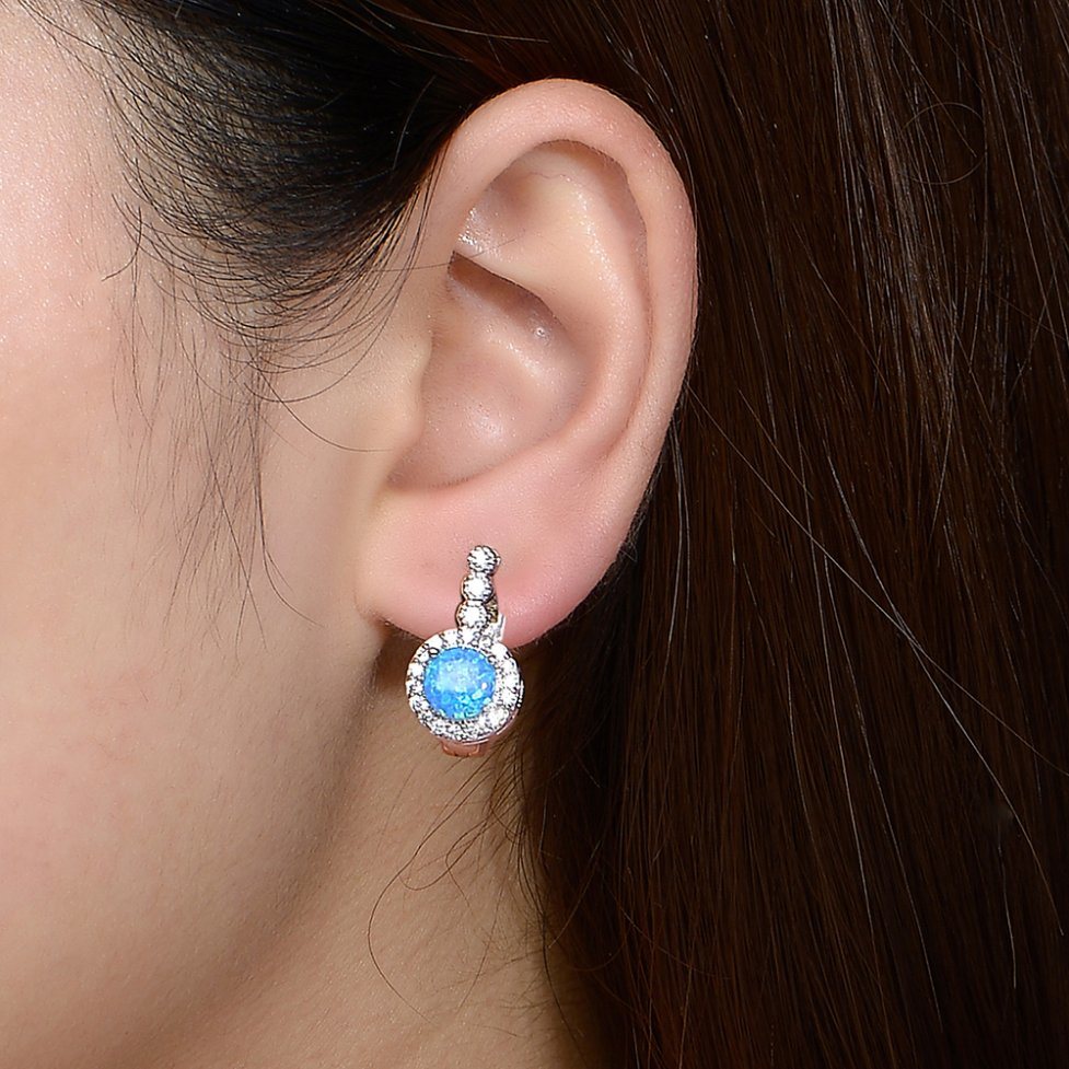 New Arrival Imitation Jewelry Earring with CZ and Imitation Opal