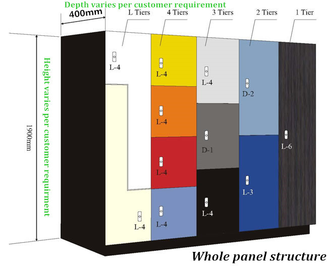 2 Tier Phenolic Laminate Storage Luggage Lockers