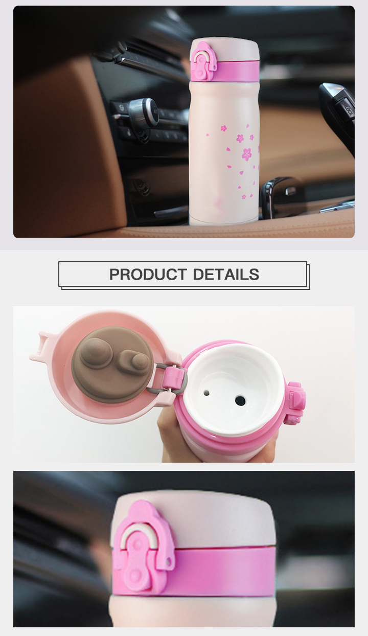 2018 New Promotional 304 Thermo Stainless Steel Mug, Pink Mini Portable Water Cup