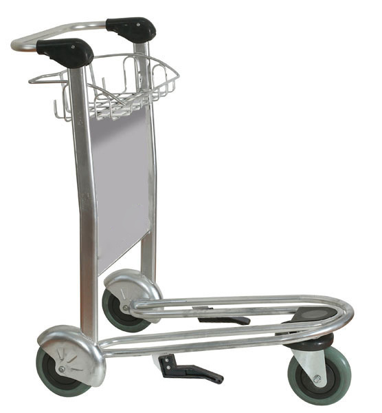 Stainless Steel Airport Trolley with Auto Brake, Airport Luggage Trolley