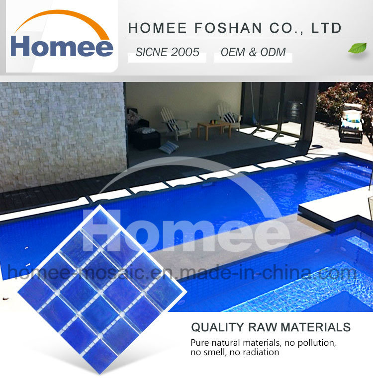 High Quality Glossy Cobalt Swimming Pool Glass Tile Mosaic