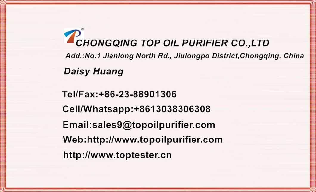 Vacuum Steam Turbine Gas Turbine Lubricating Oil Purifier (TY-100)