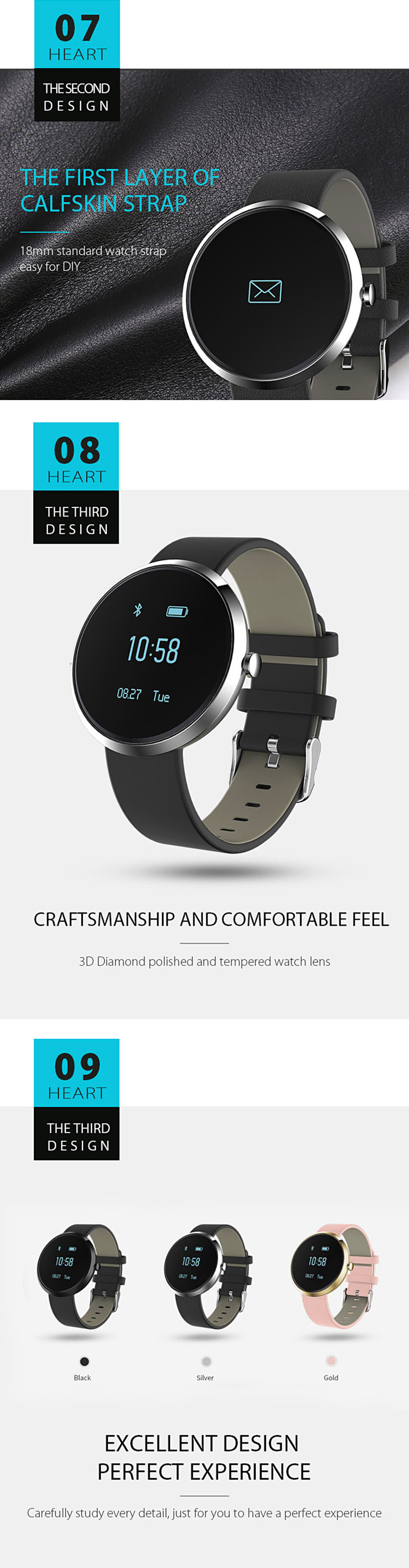 Smart Watch Support Dynamic Blood Pressure and Heart Rate, Temperature