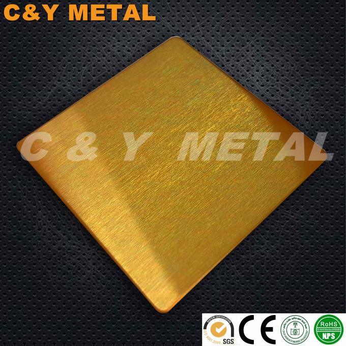 304 Decorative Stainless Steel Sheet with Ti-Gold Coating Colors