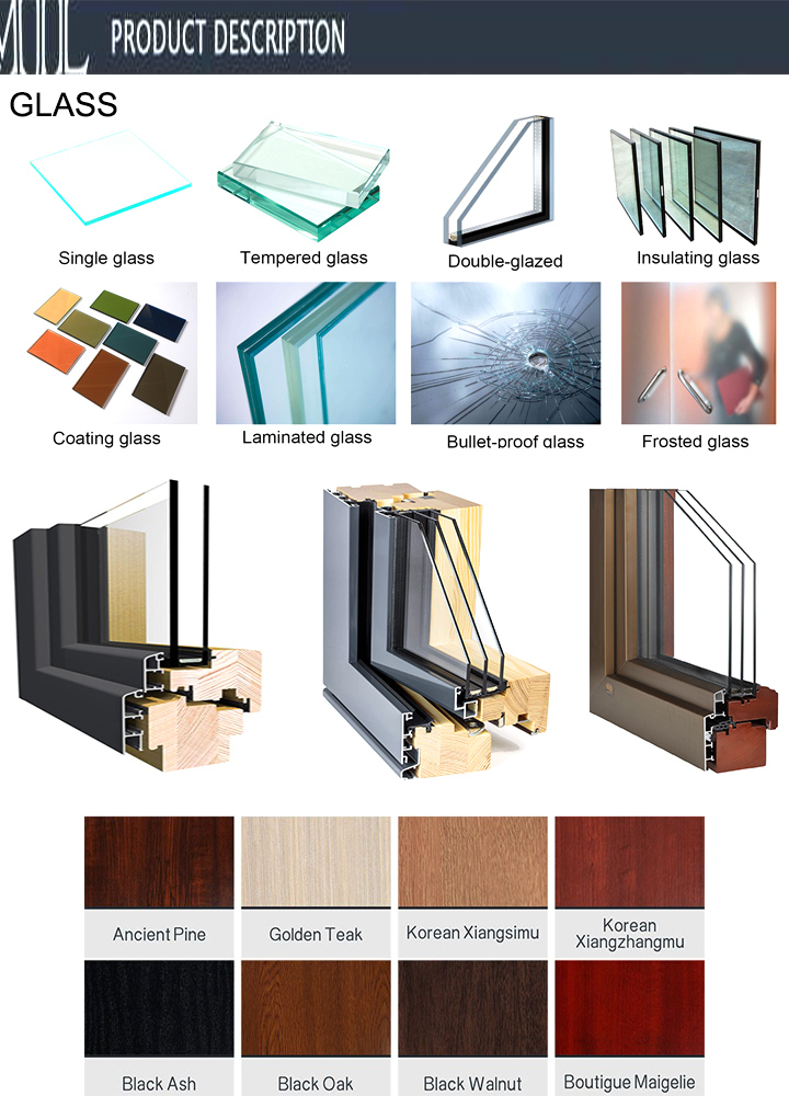 Quality-Assured Bottom Price Wood Multi Casement Windows with Double Glass