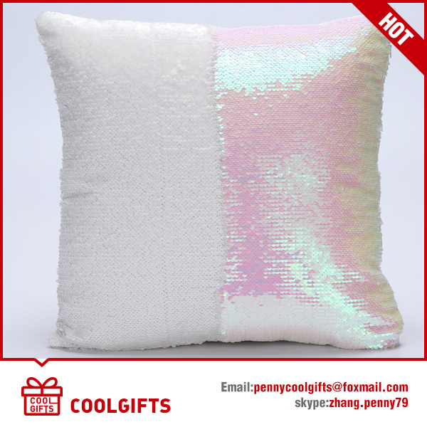 New Double Sided Glitter Sofa Cushion, Cover Reversible Sequin Mermaid Pillow