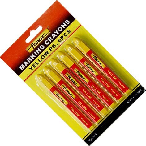 6PCS Non-Toxic Waterproof Marking Crayon Marking Pen Marker Yellow