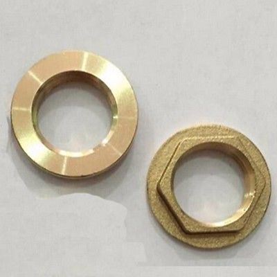 Lot 5 Brass Pipe Fitting Hex Lock Nuts with Flange