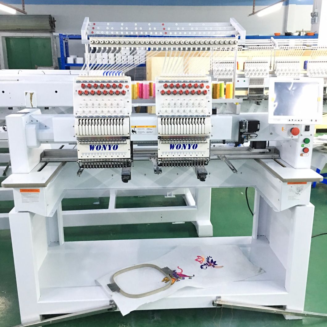 Wonyo 2 Head Computerized/Commercial/Industrial Embroidery Machine for Caps