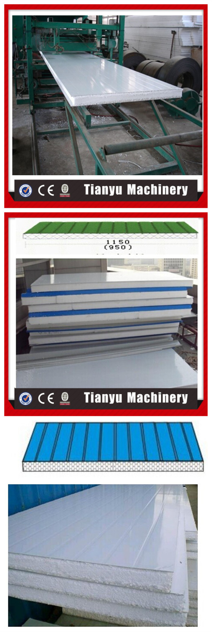 EPS and Rock Wool Sandwich Roof Wall Panel Machine Line