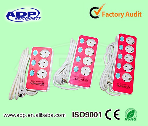 Factory European Power Extension Socket Cable with Independent Switch