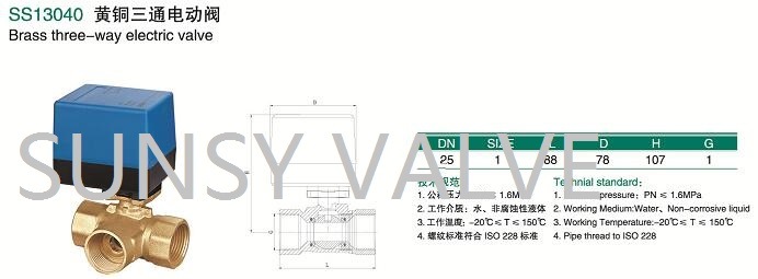 Ss13040 Brass Two Way Threee Way Solenoid Valve Electric Control Valve Ball Valve