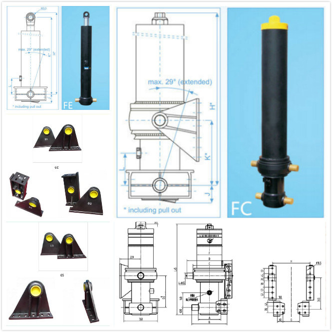 3 4 5 Stage Lifting 13 - 90 Ton Dump Truck Tipper Long Stroke Hydraulic Cylinder